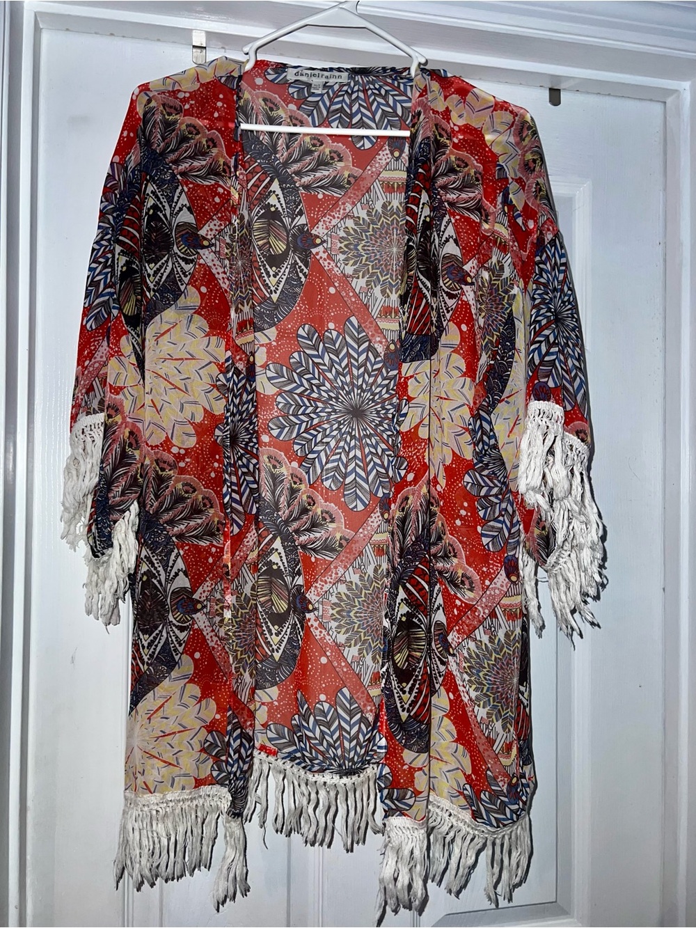 Daniel Rainn Multicolor Fringe Kimono